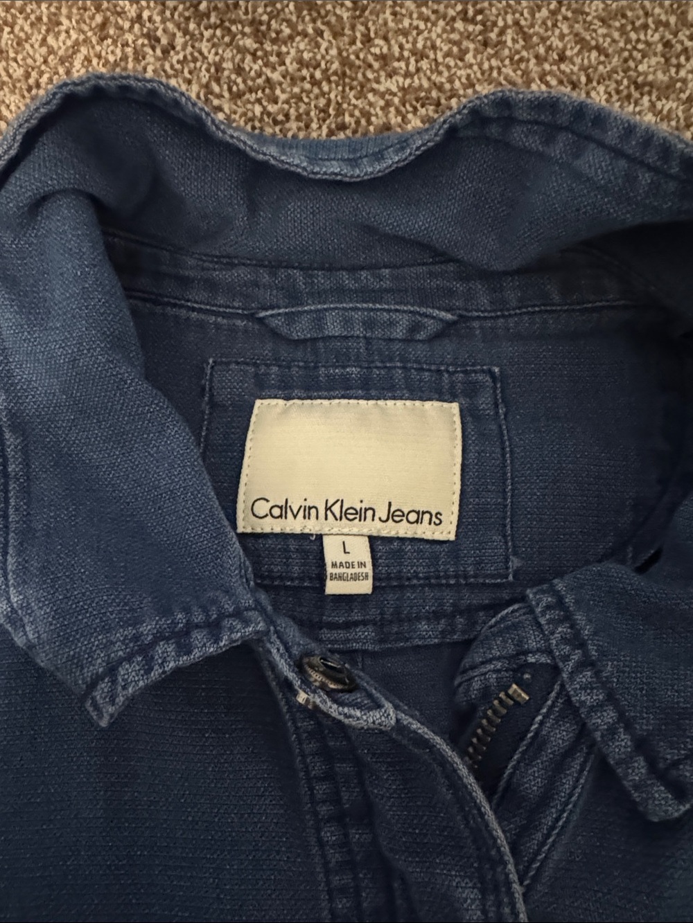 Calvin Klein Jeans Indigo Blue Utility Jacket with Drawstring - Picture 2 of 6